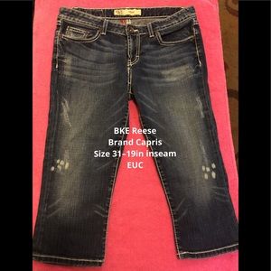 BKE Brand Reese Denim Capris—Size 31–19in inseam